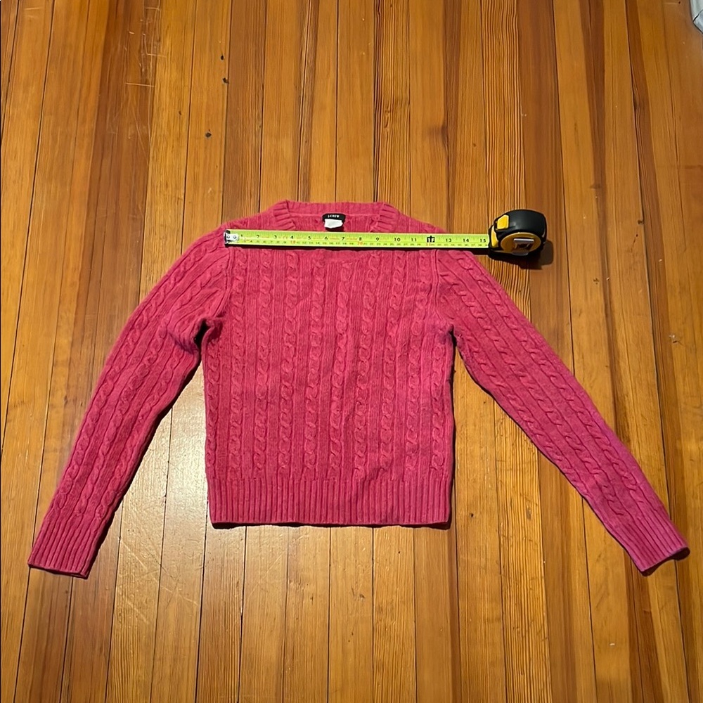 Vintage J Crew Pink Cable Knit Sweater Merino Wool/Rabbit hair/Cashmere blend